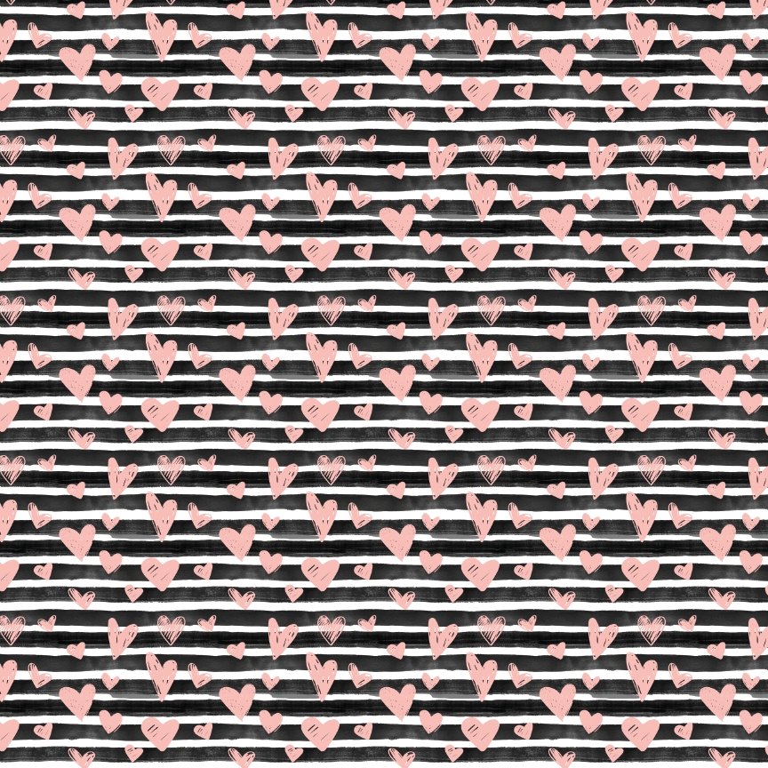 Valentine Hearts & Stripes Pattern Acrylic Sheet - CMB Pattern Acrylic